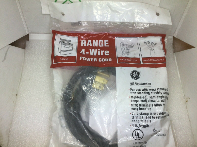 Ge Wx9x35 Range 4 Wire 4 Ft Power Cord 40 Amp