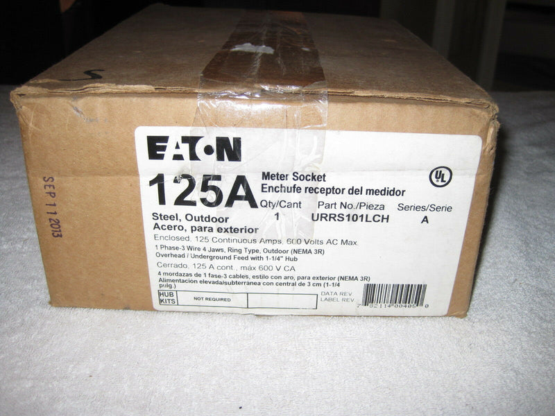 Eaton Urrs101lch 125a Amp Meter Socket Outdoor  1 1/4" Hub