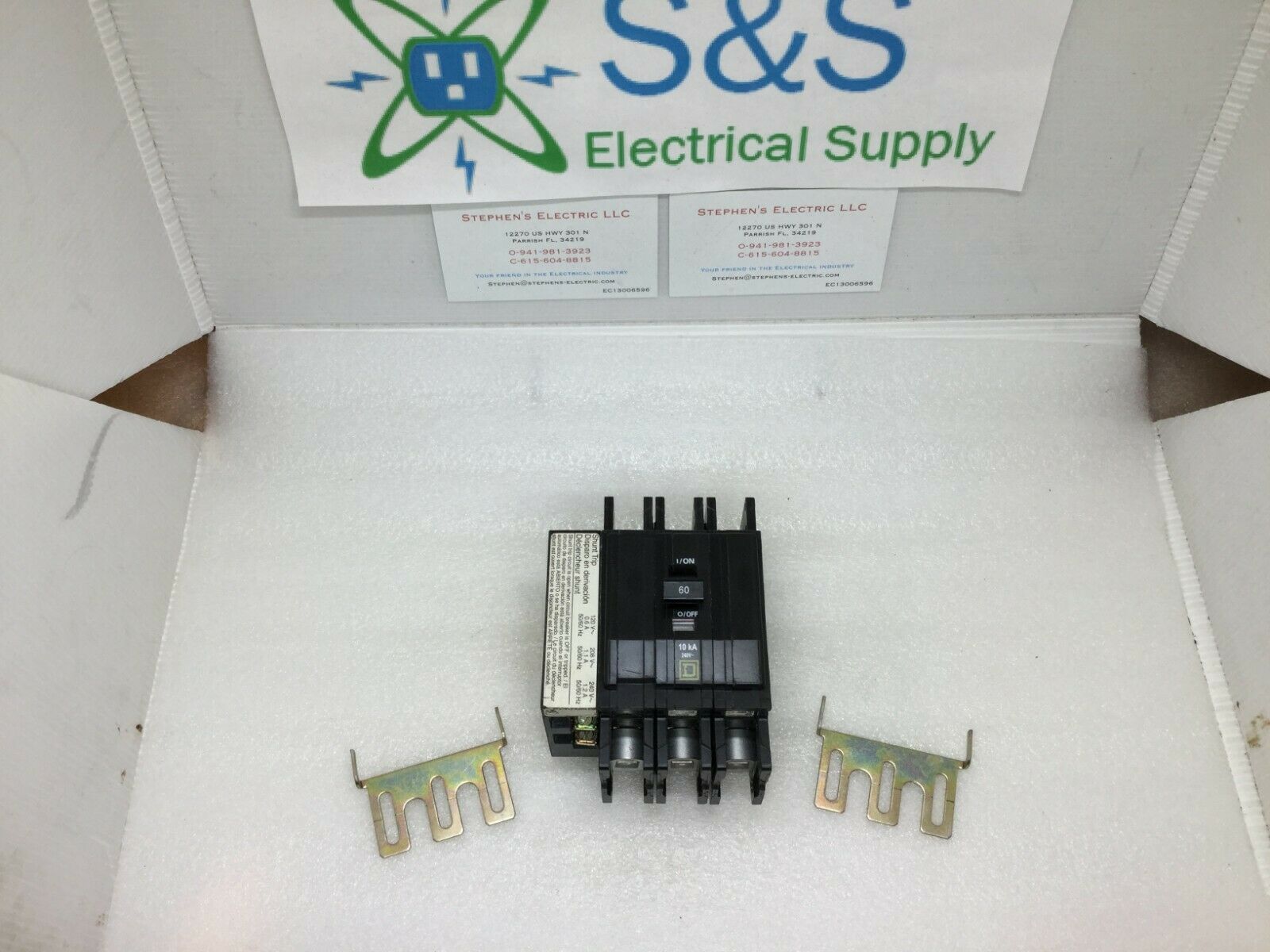 Square D Qou Qou3601021 3 Pole 60 Amp Breaker Qou360 120v Shunt Trip