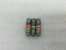 (Lot Of 3) (2)Atdr1-1/2 Amp (1) Fnqr 1/2 Amp 600v Time Delay Fuse's