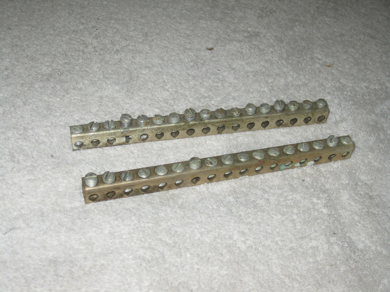 (2) Tinned Copper Neutral Bars With Steel Screws