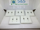 (Lot Of 5) 2 Gang Combo Toggle Switch Duplex Cover Plate White