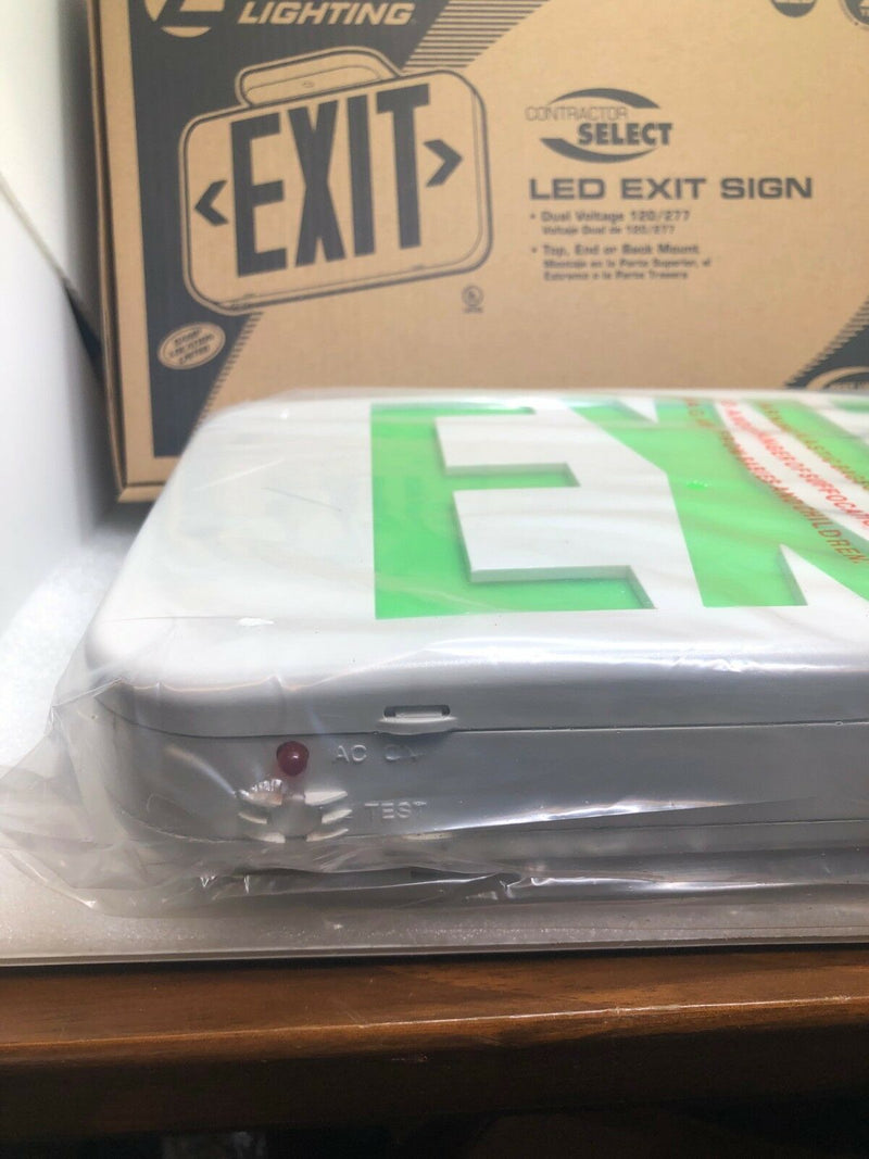 Lithonia Lighting Green EXG LED M6 Led Emergency Exit Sign Top, End or Back Mount