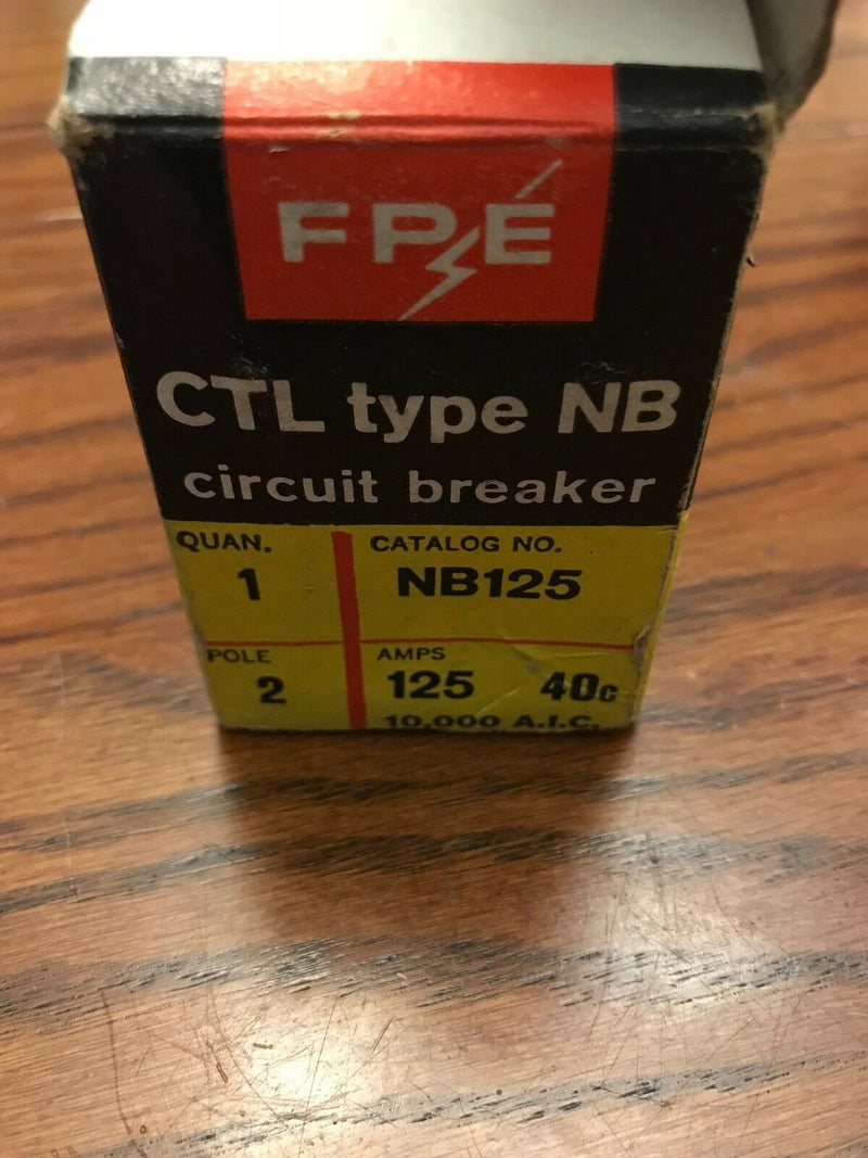 Fpe  Nb125  Bolt-On Circuit Breaker 125 Amp 2-Pole - New In Box