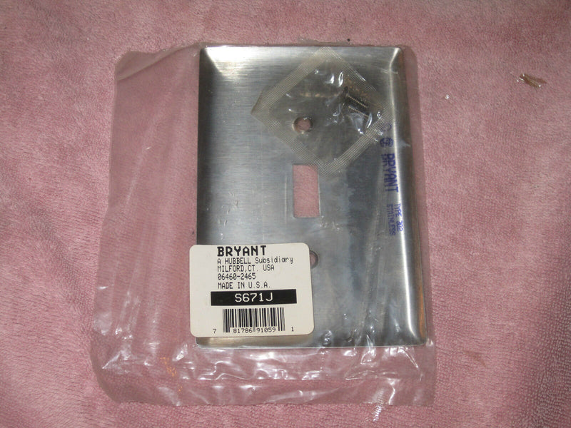 Bryant Hubbell S671j Toggle Switch 1 Gang Covers Plates Non Magnetic Jumbo Size