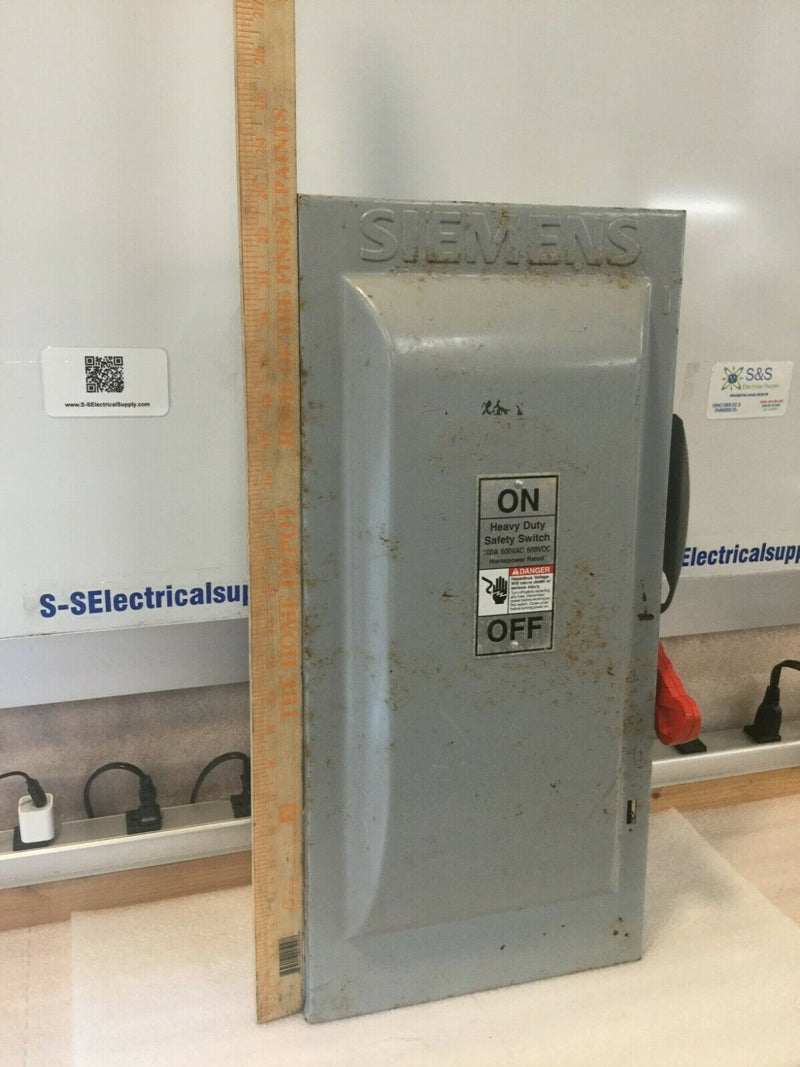 Siemens HF363 or HF363N 100 Amp 600 Volt 3 Pole Fusible Safety Switch