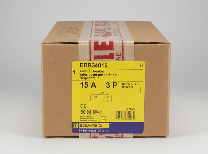 Square D EDB34015 15 Amp 3 Pole 277/480V Circuit Breaker