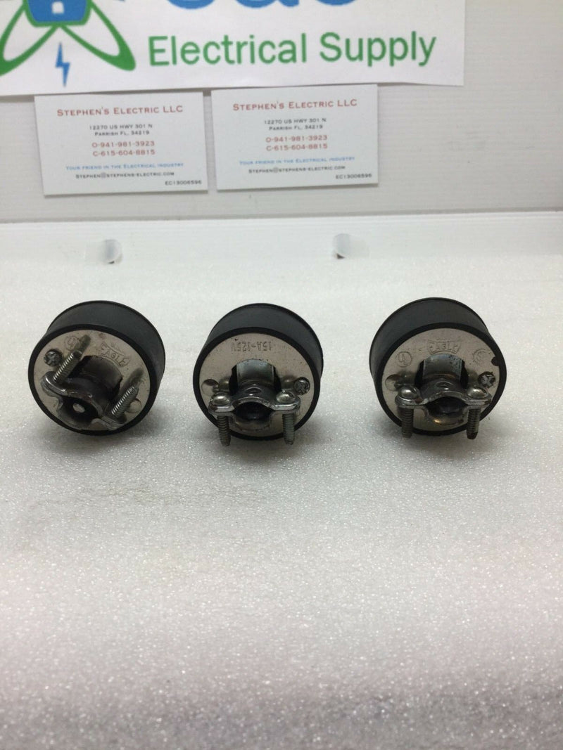 Lot Of 3 New 15a Or 20a Grounding Rubber Caps W/ Cord Clamps Eagle Bin2