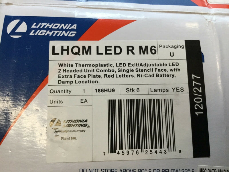 Lithonia Lighting LHQM LED R M6 LED Exit/LED Unit Combo
