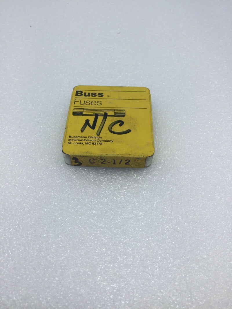 Pack Of 3!!! Buss Fuse New, N/C, C 2 1-/2, 2.5