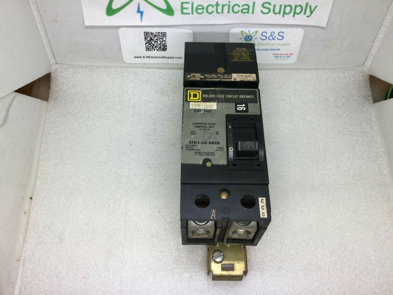 Square D Q221225AC 2 Pole 225 Amp 120/240v Molded Case I Line Circuit Breaker