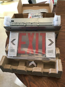 Lithonia EDGR1 R M4 Red Letters Recessed Edgelit Led Aluminum Finish Exit Sign