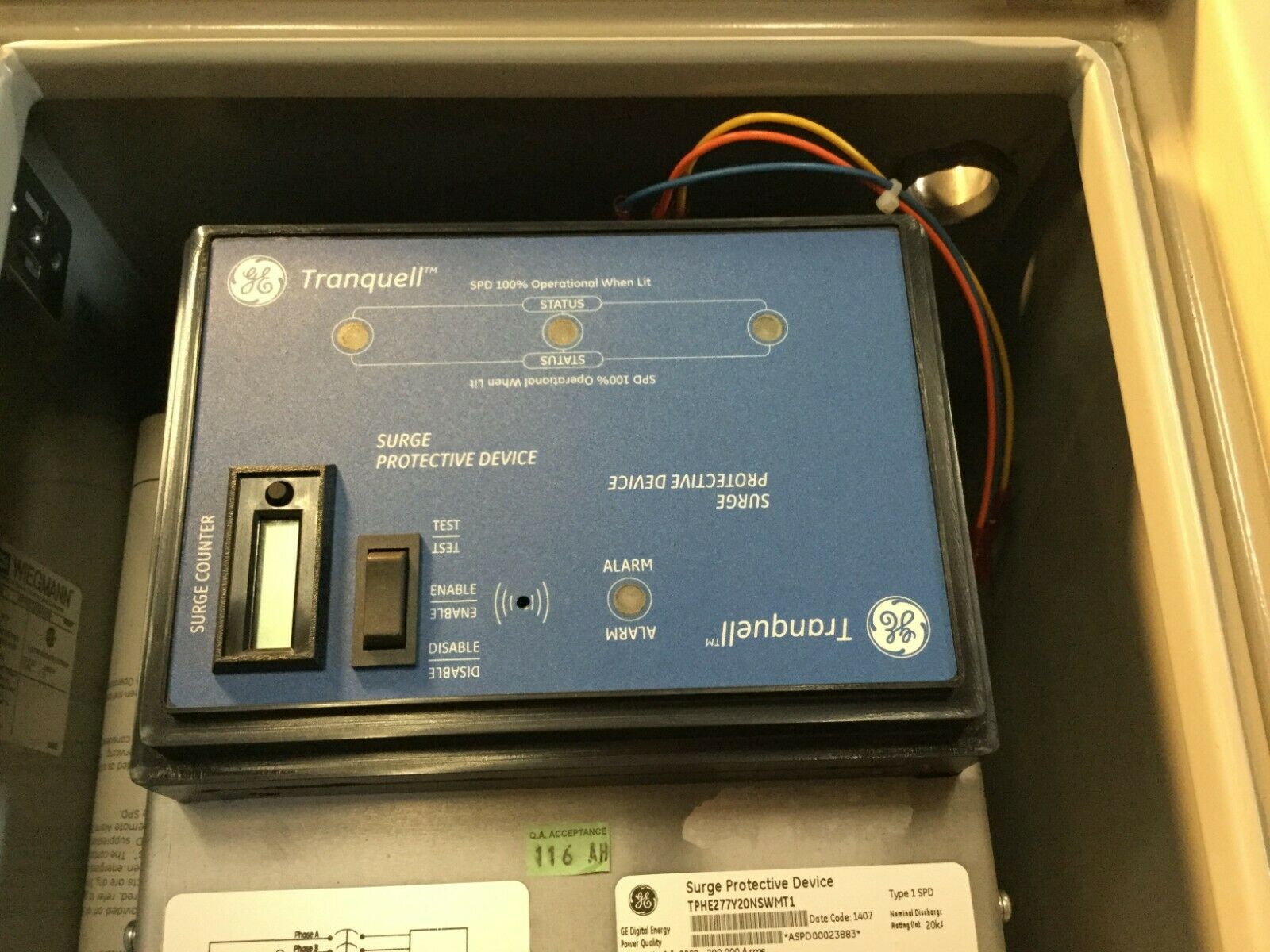 GE Tranquell Surge Protective Device Type 1 SPD TPHE277Y20NSWMT1 20ka