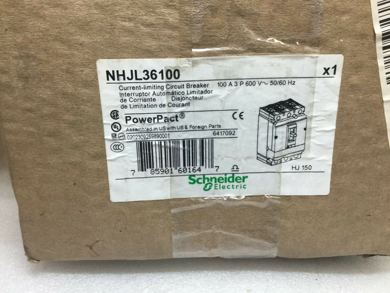 Square D Schneider Electric Nhjl36100 3 Pole 600vac 100amp Hj150 Power Pack