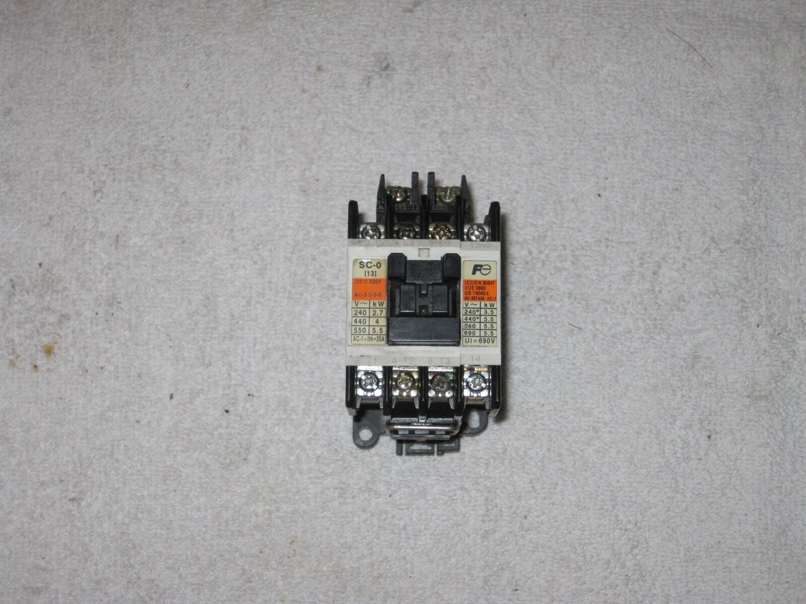 Fuji Sc-0 (Sc13aa) Contactor 110/120v Coil