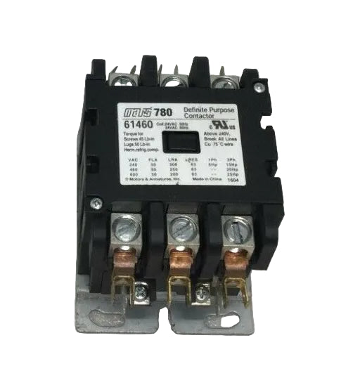 Mars 780 61460; 24vac, 240v Definite Purpose Contactor