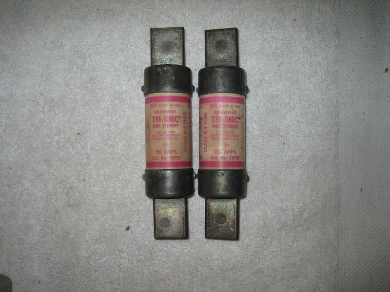 (2) Shawmut 150 Amp Tr150 (Tr 150) Tri-Onic Dual Element Fuse (Fuses)