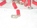 (65) Thomas Betts Red Insulated Ring Terminal Wire Gauge 8 Awg 1/4" Hole 90 Deg