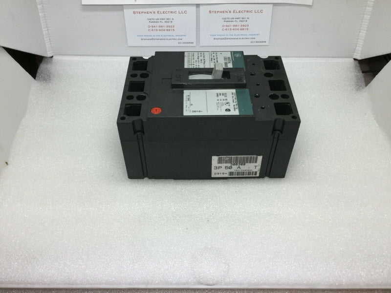 General Electric Ted134050wl 3 Pole  50 Amp Circuit Breaker 480vac Green Label