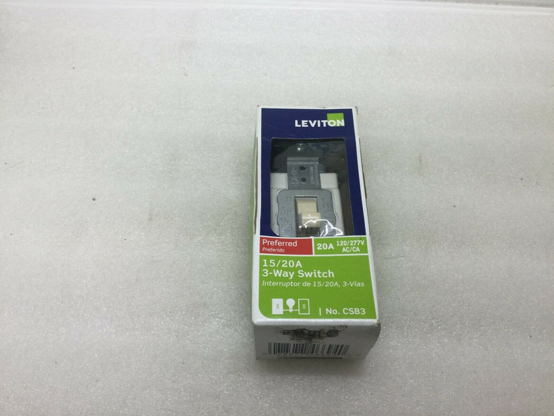 Leviton Light Ivory 3-Way Commercial Toggle Wall Light Switch 15/20a  Csb3