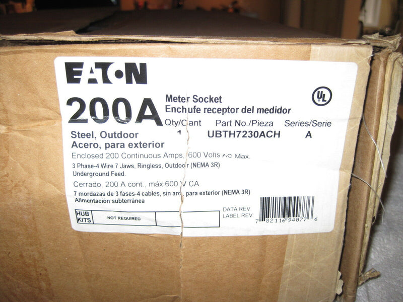 Eaton Ubth7230ach 200 Amp 3 Phase Meter Socket  Door / Cover Only