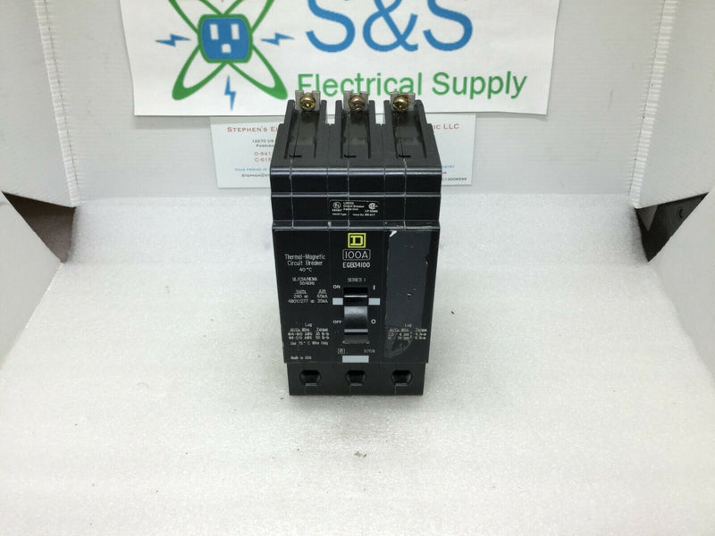 Square D Egb Egb34100 3 Pole 480v/277v 100 Amp Circuit Breaker