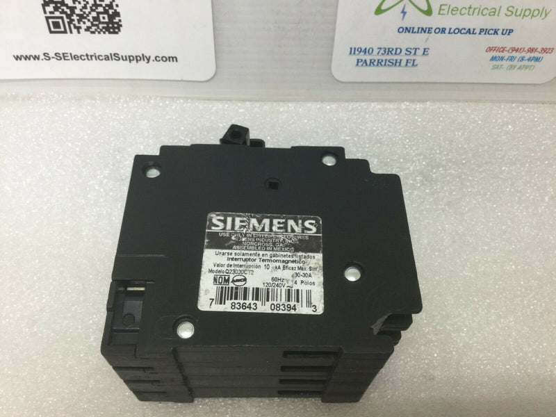 Siemens Q23030CT2 Quad 30-Amp Double Pole Circuit Breaker 2-30 Amp 2 Pole