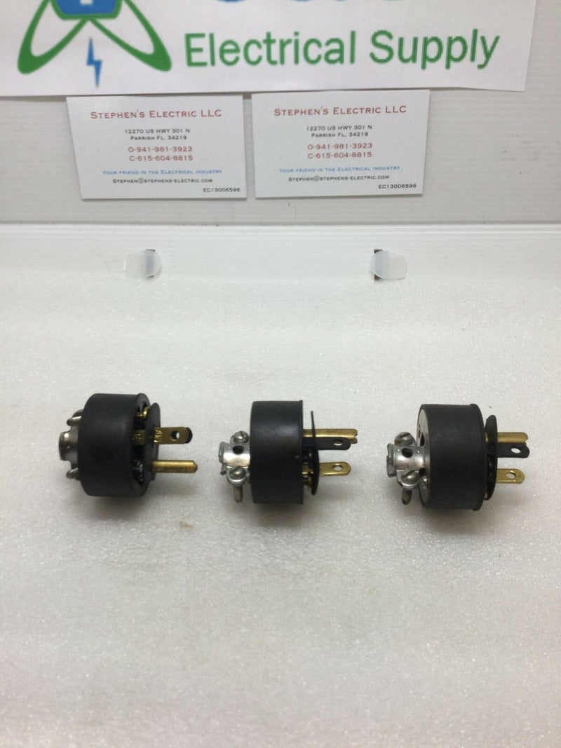 Lot Of 3 New 15a Or 20a Grounding Rubber Caps W/ Cord Clamps Eagle Bin2