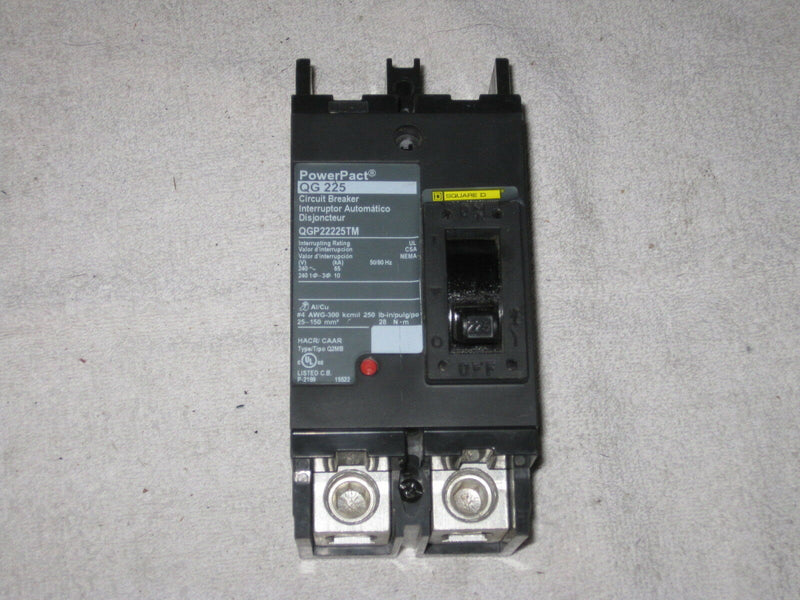 Square D Qgp22225tm Powerpact Circuit Breaker 65k  225 Amp  2-Pole 240v