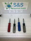 Lot Of 4 Screw Drivers, 5 In 1 Philips And Flat 5/16 Hex Drive