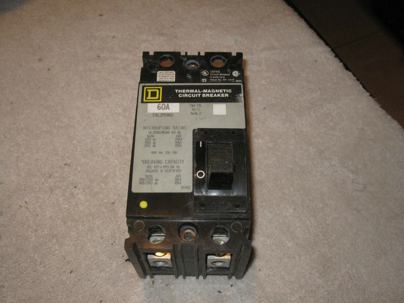 Square D  Fal24060- 60 Amp 2 Pole 480 Volt Circuit Breaker