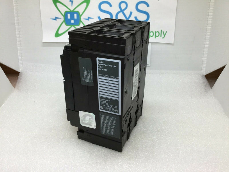 Square D Hdl36100c, Hdl36100 100 Amp 3 Pole 600 Volt Circuit Breaker New In Box
