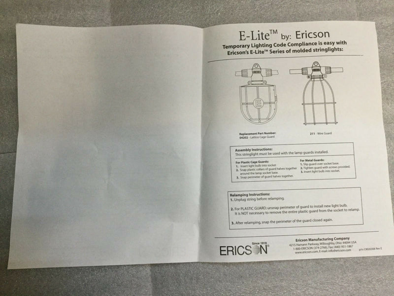 Ericson 12350stwy-Il E-Lite Heavy Duty String Lights 50ft (Nib)