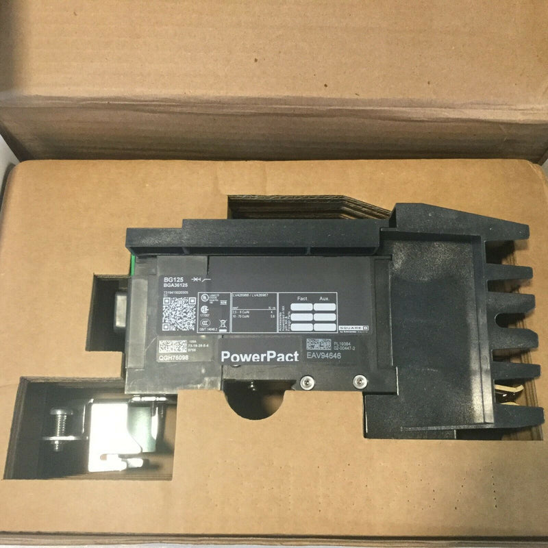 Square D Bga36125 Powerpact Circuit Breaker 125a 3 Pole 600v - New In Box