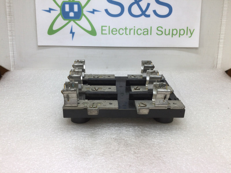 Industrial Fuse Retaining Block Holds 3 Class RK5 Fuses 600VAC