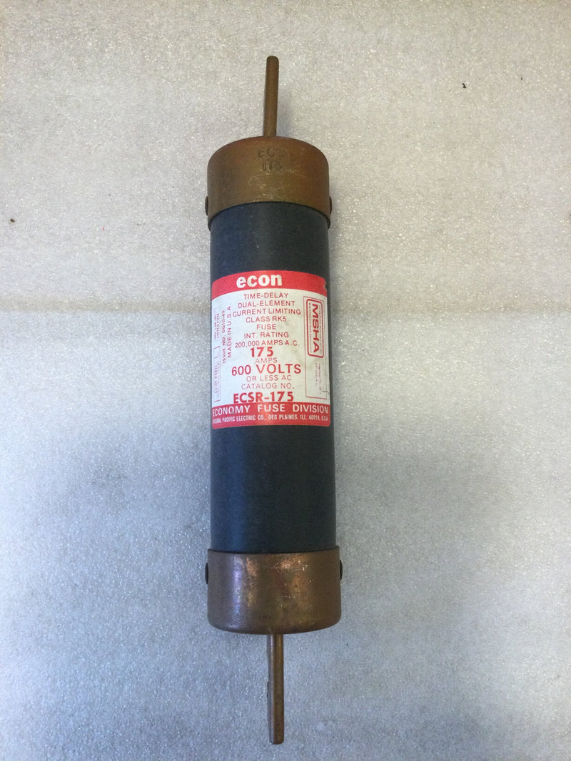 Econ ECSR-175 175 Amp 600V Time-Delay Dual-Element Class RK5 Fuse