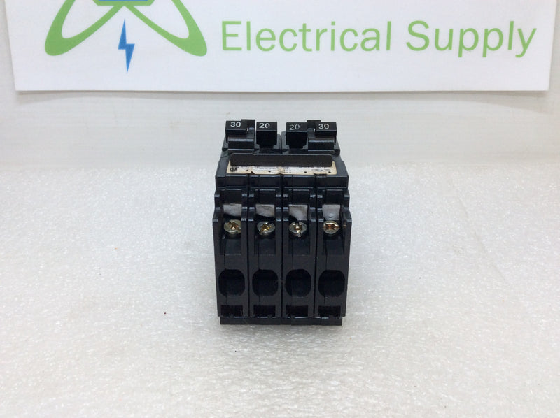 Siemens Q23020CT2 30/20/20/30 Amp 4 Pole 120/240V Circuit Breaker