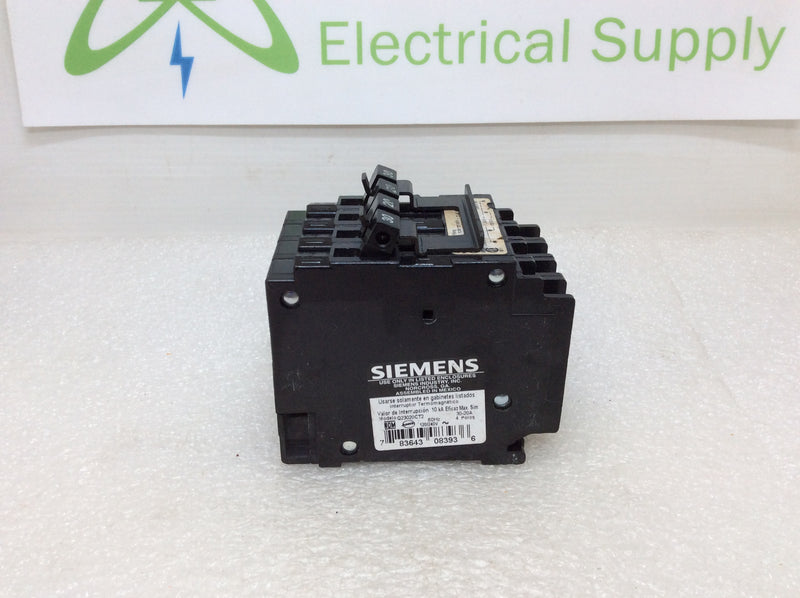 Siemens Q23020CT2 30/20/20/30 Amp 4 Pole 120/240V Circuit Breaker