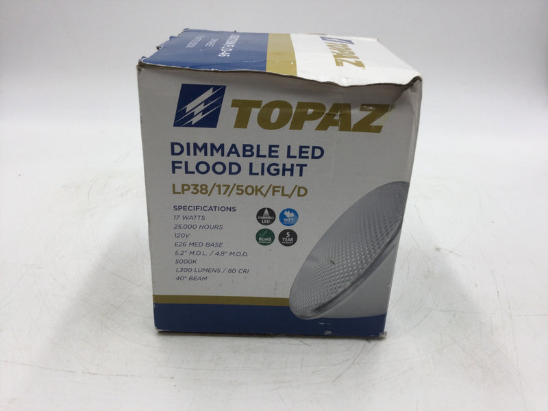 Topaz Dimmable LED Flood Light LP38/17/50K/FL/D 17W 120V 5000K