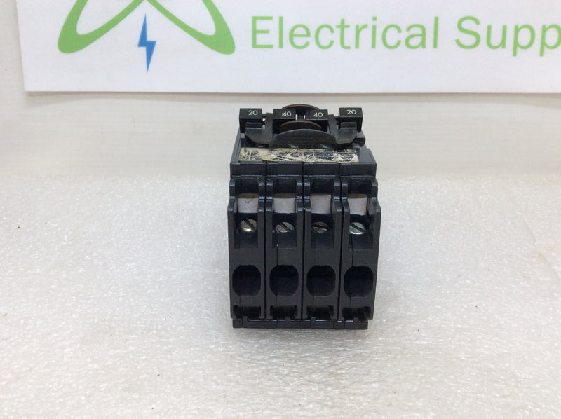 Siemens/ITE Q22040 2 Pole 20A/40A Quad Style Type QT Circuit Breaker