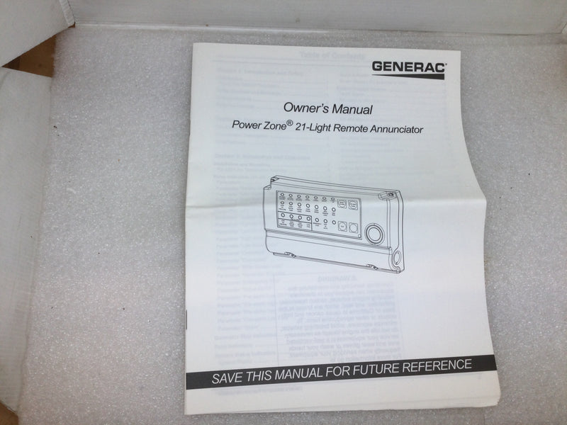 Generac Powerzone Remote Relay Panel G009852-0 12/24V 6W Input 1A @ 30V Type 1 Enclosure (New)
