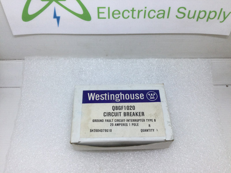 Cutler Hammer/Westinghouse QBGF1020 Quick Lag Ground Fault Circuit Breaker 20 Amp Single Pole
