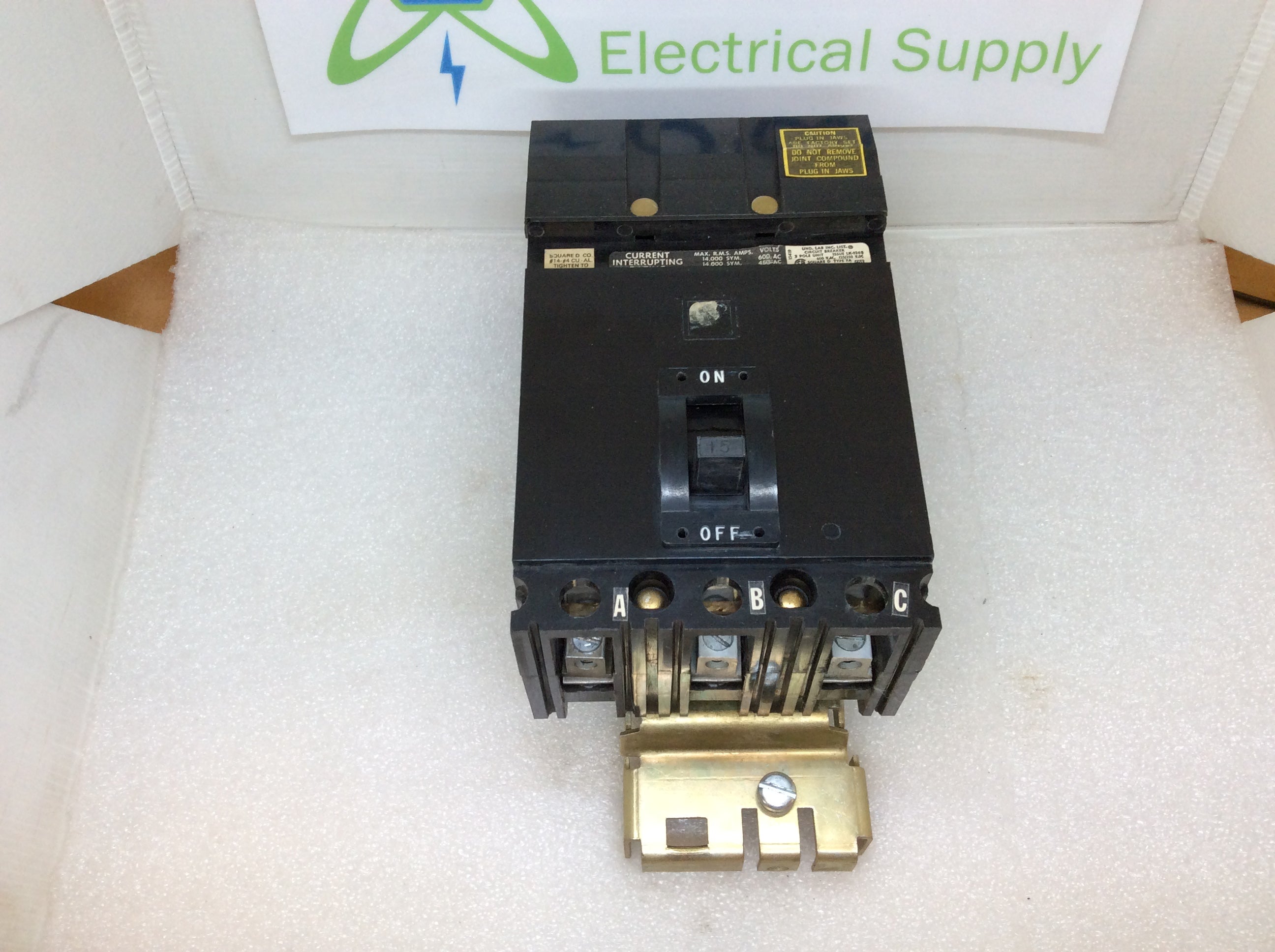 Square D FA36015 3 Pole 15 Amp 600 Volt I-Line Circuit Breaker