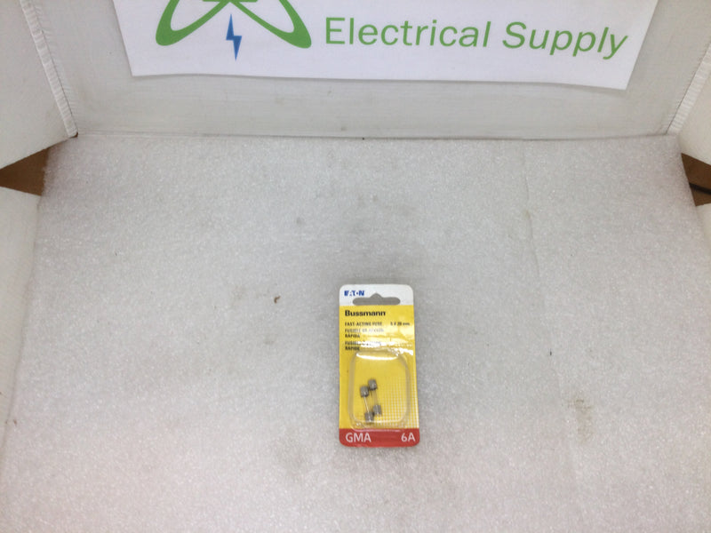 Bussmann GMA 6A Fast-Acting Glass Fuses (New 2 Pk)