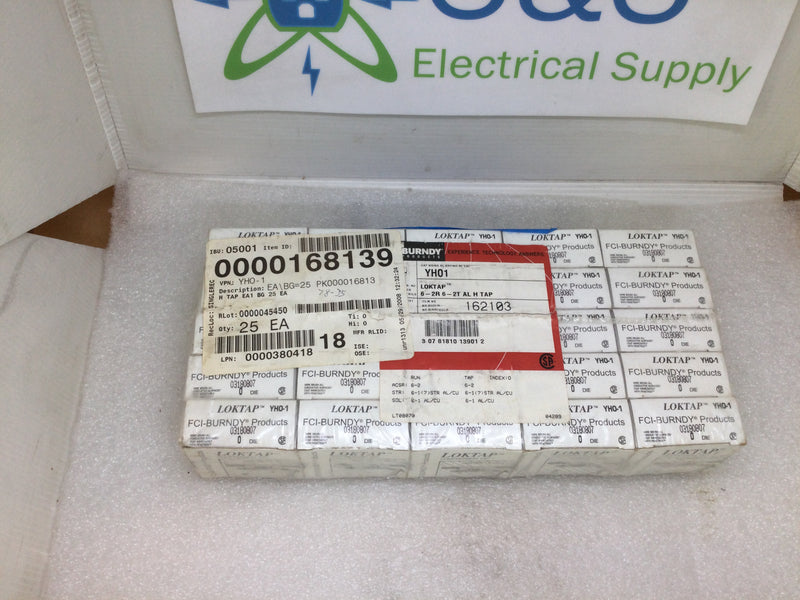 Burndy LOKTAP YH0-1 FCI-Burndy Products 6-2R 6-2T Al H Tap (New: See Variants)