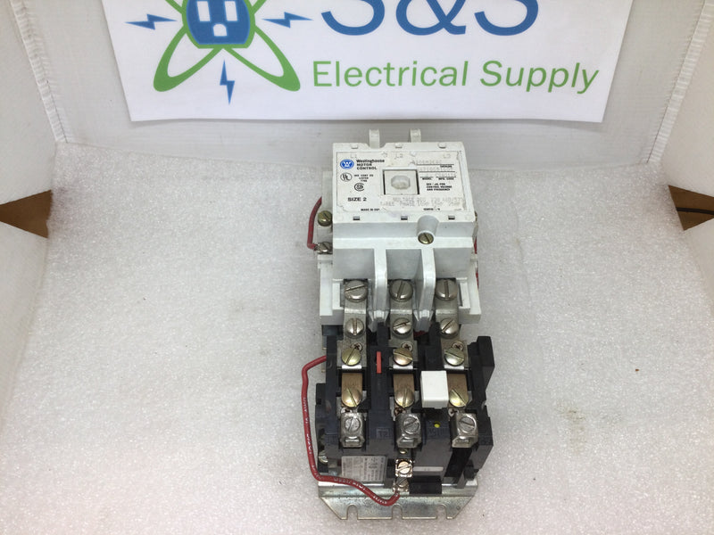 Westinghouse Motor Control A200M2CAC Nema Size 2 3 Phase 460/575v @25Hp Contactor