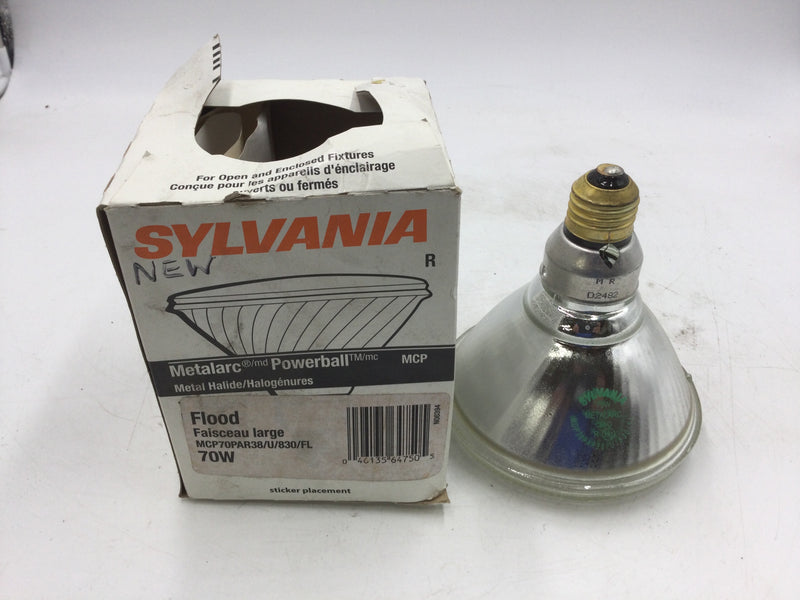 Sylvania 64750 MCP70PAR38/U/830/FL 70W Metalarc Powerball Pulse Start