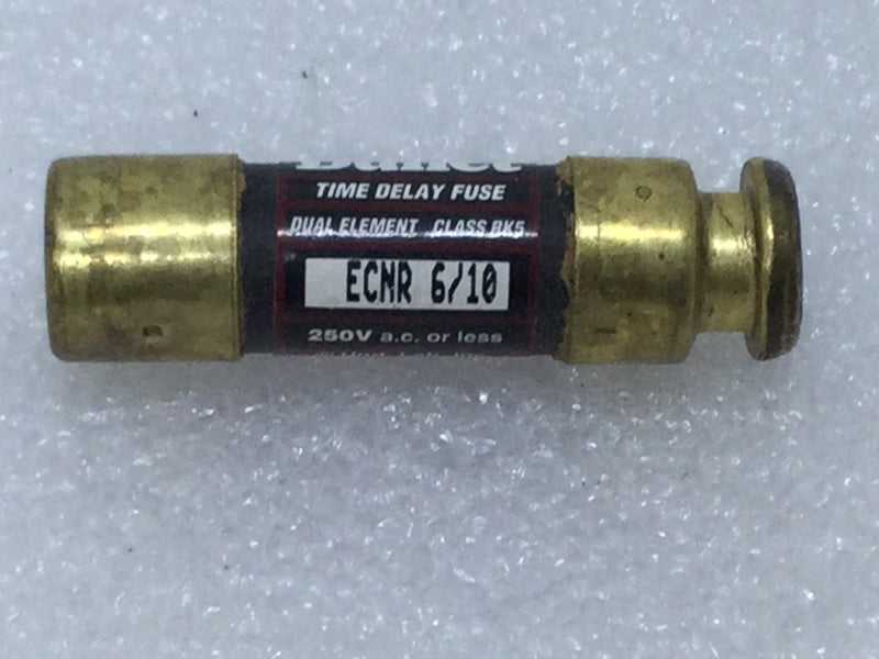 Edison Bullet 1-6/10 Amp ECNR 1-6/10 Dual Element Time Delay Fuse Class RK5