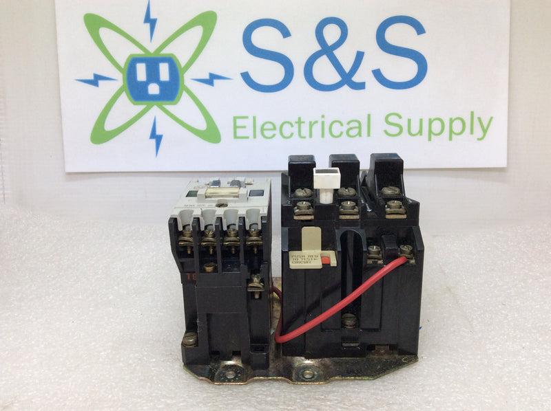 Allen-Bradley 509-TOD Series B Size 00 Starter/Contactor 9 Amp 200-575 VAC 1/3 to 2 HP with Overload Relay and 120 VAC Coil