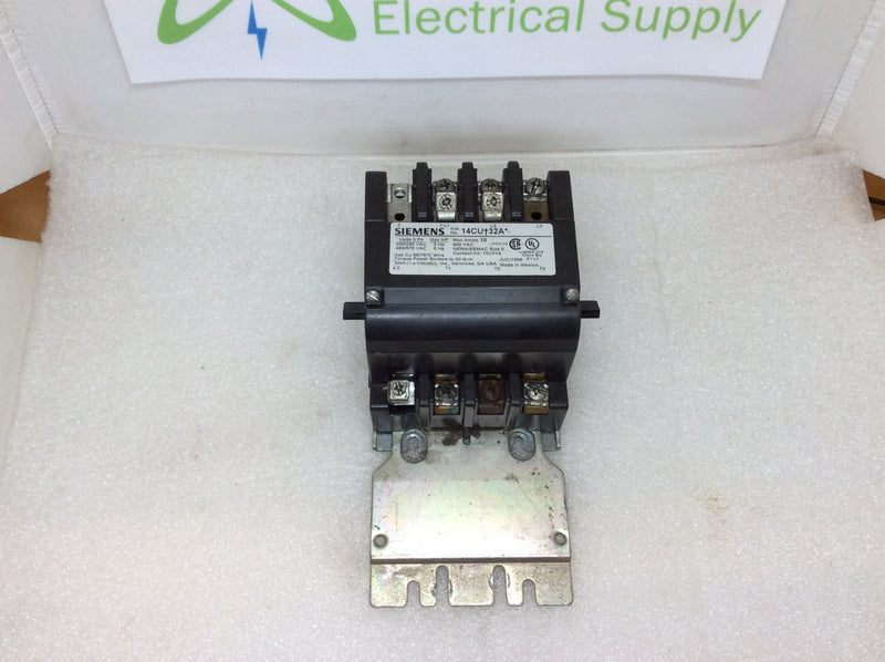 Siemens 14CU+32A* 3Ph 18A 600VAC@5hp Nema Motor Starter 110-120V/220-240V 50/60Hz Coil